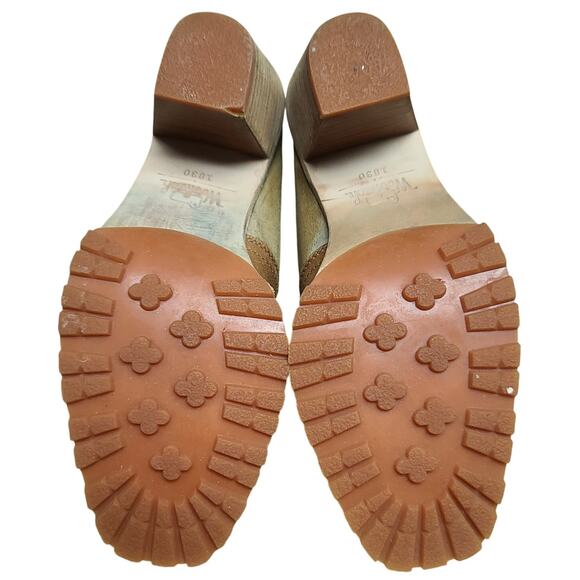 Woolrich Kiva Brown Leather Studded Western Mule Clog Bootie Heels Shoes 6 1/2 - Picture 6 of 6